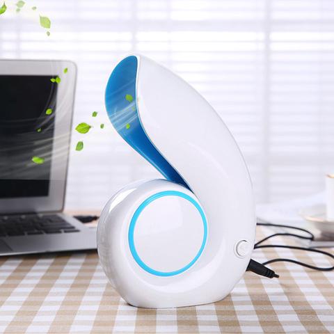 3Colors Mini USB Handheld Sea Snails Shell Shape No Leaf Fan Household